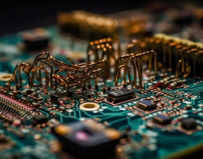 Complex circuit board powers futuristic computer equipment industry generated by AI